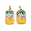 Brass Enamel Pendants KK-L190-012G-01-1