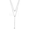 Double Y-shaped Necklace Long Drop Dangle Necklace Delicate Y Chain Necklace Personalized Zircon Pendant Necklaces Choker Trendy Y Necklace Jewelry for Women JN1093A-1