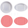 2Pcs 2 Style DIY Flat Rugby & Flat Tennis Display Decoration Silicone Molds DIY-BC0008-95-1