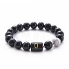 10MM Natural Black Onyx(Dyed & Heated) and Howlite Beaded Stretch Bracelets RH2290-15-1