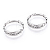 Non-Tarnish 304 Stainless Steel Word Good Luck Adjustable Ring for Women RJEW-T027-13P-2