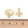 Brass Micro Pave Clear Cubic Zirconia Cross Cuff Earrings EJEW-F400-19G-5