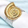 Hammered 304 Stainless Steel Cuff Bangles for Women BJEW-Z177-01GP-05-3