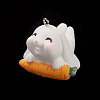 Opaque Resin Cute Bunny Pendants X-RESI-K023-02-3