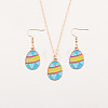 Easter Egg Alloy Enamel Pendant Necklace & Dangle Earrings Sets FS-WG38758-09-1