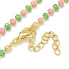 Brass Enamel Link Chain Necklaces NJEW-H039-01G-03-2