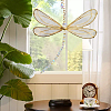 1Pc Glass & Metal Enamel Dragonfly Pendant Decorations HJEW-CN0001-29-5