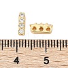 Brass Micro Pave Clear Cubic Zirconia Spacer Bars KK-P302-20G-3