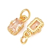 Brass Pave Cubic Zirconia Charms KK-K340-50G-06-2