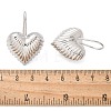 Textured Heart Brass Dangle Earrings EJEW-B132-04P-5