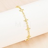 Virgin Mary Theme Brass Micro Pave Clear Cubic Zirconia Link Chain Bracelets for Women BJEW-A090-08A-G-3