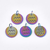 Rainbow Color Ion Plating(IP) 201 Stainless Steel Charms STAS-Q201-JN166-11-3