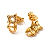 Rack Plating Brass Micro Pave Cubic Zirconia Stud Earrings EJEW-P221-10G-2