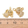 Brass Micro Pave Black Cubic Zirconia Pendants CU-E003-18G-26-3