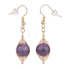 Natural Amethyst Braided Dangle Earring EJEW-JE04845-01-3