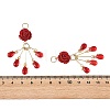 Synthetic Coral & Glass Beaded Pendants PALLOY-JF05966-3