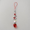 Plastic Strawberry Beads Mobile Straps HJEW-WH00056-10B-1