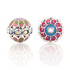 Brass Enamel Beads KK-Q080-01D-P-2