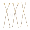 3Pcs 3 Styles 2.5MM Brass Cable Chain Slider Bracelet Makings AJEW-JB01520-1