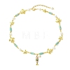 304 Stainless Steel Enamel & Shell Pearl & Natural Amazonite Pendant Necklaces NJEW-JN06621-2