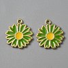 Light Gold Plated Alloy Enamel Pendants ENAM-WH0001-36LG-05-1