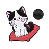 Cat Sitting in Cushion Enamel Brooches AL-I001-06EB-03-3