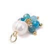 Natural Green Aventurine & Garne & Amethyst & Rose Quartz & Apatite Faceted Round & Potato Pearl Pendants PALLOY-JF04750-03-5