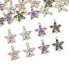 24Pcs 4 Colors Alloy Rhinestone Connector Charms ALRI-FS0001-13-2