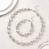 Oval CCB Plastic Beads Necklace & Bracelets Sets SJEW-JS01375-1