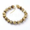 Natural Gold Tiger Eye Beads Strands X-G-C076-10mm-1AA-2