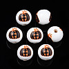 Autumn Theme Printed Natural Wood Beads WOOD-S057-080-1