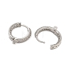 Rack Plating Brass Micro Pave Clear Cubic Zirconia Hoop Earrings Findings KK-F876-20P-2