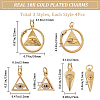 12Pcs 3 Style Brass Pendants KK-CN0002-39-2