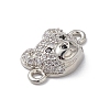 Brass Micro Pave Cubic Zirconia Connector Charms KK-m240-21G-4
