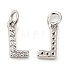 Brass Micro Pave Grade AAA Cubic Zirconia Charms ZIRC-P067-11P-L-NR-2