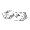 304 Stainless Steel Hollow Twist Teardrop Hoop Earrings for Women STAS-B034-15P-2