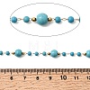 Handmade Synthetic Turquoise Beads & 316 Stainless Steel Round Link Chains CHS-L033-11G-2