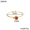 304 Stainless Steel Pave Cubic Zirconia Cuff Bangles STAS-OY013-45G-2