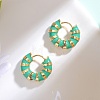 Enamel Striped Thick Hoop Earrings JE1110C-3