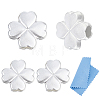 4Pcs Saint Patrick's Day 925 Sterling Silver Textured Beads STER-DC0002-06-1