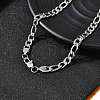 7MM 304 Stainless Steel Figaro Chain Necklaces for Women Men NJEW-B134-04A-P-3