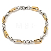 Two Tone 304 Stainless Steel Arch & Round Link Chain Bracelet BJEW-B078-18GP-1