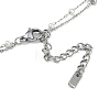 304 Stainless Steel & Plastic Imitation Pearl Double Layer Bowknot Pendant Necklaces NJEW-I129-03P-3