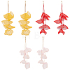 3 Pairs 3 Colors Cloth Flower Cluster Dangle Stud Earrings EJEW-AN0002-04-1