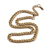 Ion Plating(IP) 304 Stainless Steel Diamond Cut Cuban Link Chain Necklace NJEW-D045-09G-1
