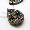 Electroplated Natural Druzy Agate Beads Strands G-N0259-01-3