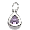 304 Stainless Steel Cubic Zirconia Pendant ZIRC-P080-B01-2