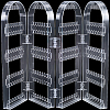 PS Plastic Earring Display Folding Screen Stands with 4 Folding Panels ODIS-WH0043-142A-02-1