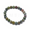 Natural Indian Agate Bead Stretch Bracelets X-BJEW-K212-B-010-2