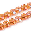Electroplate Transparent Glass Beads Strands EGLA-B012-AB14-1